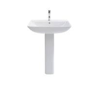 Lavabos Duravit ME by Starck, con rebosadero, con grifería, 1 agujero para grifo, 650mm, 2335650000, Color: Blanco