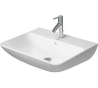 Lavabos Duravit ME by Starck, con rebosadero, con repisa para grifería, 1 agujero para grifería, 600mm, 2335603200, Color: Seda blanca mate