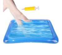 Lavacoches De Pies Inflable Para Piscina - Recipiente De Lavado En La Entrada De Escalera | Spa Para Albercas Desmontables Con Bomba De Aire | Azul Oscuro O Claro | Portátil Para Higiene Del Hogar Ant