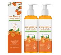 Lavado Corporal Caqui Para Olor Corporal, 2 Packs Gel De Ducha De Caqui, Desodorante Natural Gel Ducha Con Extracto Caquis Y Té Verde, Hidratantes Limpieza Profunda Gels De Baño, Para Hombres Mujeres