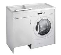 lavado CUBIERTA DE MAQUINA negrari Eco montado bañera para Lavadora derecha DX SX Izquierda Protector Blanco Móvil madera ennoblecido Hidrófugo lavabo Tabla Plástico Interior L109 P60 109 x 60 H92 cm