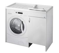 lavado CUBIERTA DE MAQUINA negrari Eco montado bañera para Lavadora derecha DX SX Izquierda Protector Blanco Móvil madera ennoblecido Hidrófugo lavabo Tabla Plástico Interior L109 P60 109 x 60 H92 cm