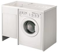 lavado CUBIERTA DE MAQUINA negrari exterior Roc Kit montaje bañera Lavadora DX derecha izquierda SX blanco Móvil lavadora puerta deslizante tambor lavabo Resina Plástico PVC l109p60 109 x 60 H92 cm
