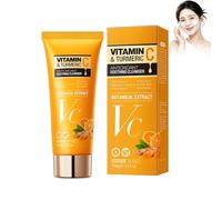 Lavado Facial de Espuma con Cúrcuma Lavado facial de cúrcuma de vitamina C | Limpiador de maquillaje hidratante de la cara y o lavado facial espuma de limpieza para una piel radiante