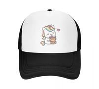 Lavado Lindo Pequeño Unicornio Amor a una Leche Té Gorra de Béisbol Sombrero de Fiesta de Espuma Sombrero de Playa Genuino Protector Solar Hombres Regalo para Mujeres