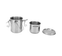 Lavador de pinceles de pintura de acero inoxidable, limpiador de pinceles a prueba de fugas con tapa hermética y colador extraíble, vaso de agua con asa portátil para pintura al