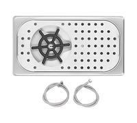 Lavador de Vasos de Acero Inoxidable, Enjuagador de Vasos Empotrado G1 / 2in, Alta Presión, 32.5x17.7cm - Instalación Fácil, Tubos Incluidos, Ideal para Hoteles y Cafeterías