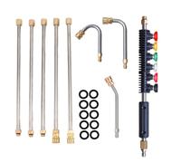 Lavadora a Presión Extensión de Lanza Lavadora a Presión Limpiador de Canalones Accesorio Pistola Pulverizadora Lanza con 6 Boquillas Conexión Rápida de 1/4 pulg.