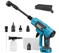 Lavadora a presión inalámbrica sin escobillas para batería Makita-18V | Boquilla 6 en 1, manguera trenzada de 22 pies, conexión directa a manguera de grifo/jardín para coche, patio