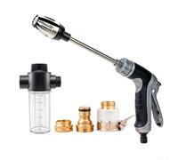 Lavadora a presión, rociador de lavado de coches de alta presión de metal mango largo con boquilla de goma para limpieza de jardín en casa