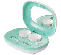 Lavadora automática de lentes de contacto, dispositivo de limpieza vibratoria para gafas y lentes, kit de mantenimiento portátil AA para batería de 9,2 cm (verde (grande))