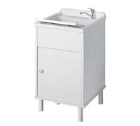 Lavadora con mueble de PVC blanco 50x45 cm mod. Jardín