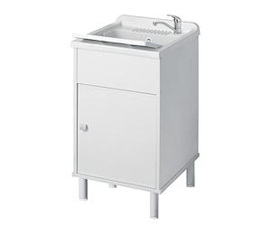 Lavadora con mueble de PVC blanco 50x45 cm mod. Jardín