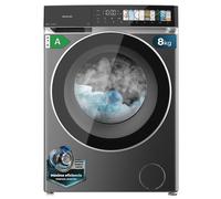 Lavadora de 8 kg color steel y clase a, con motor direct drive y 1400
