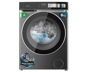 Lavadora de 8 kg color steel y clase a, con motor direct drive y 1400