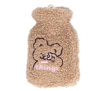 Lavadora de agua caliente Botella de agua caliente PVC PVC Bolsa de agua tibia para viajes en casa en casa (Oso de galletas de color de café)