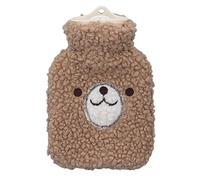 Lavadora de agua caliente Botella de agua caliente PVC PVC Bolsa de agua tibia para viajes en casa en casa (Cara de oso marrón)