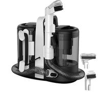 Lavadora De Alfombras Y Tapicería De 600 W Con Dos Tanques (1,5 L Y 0,7 L) | Incluye 2 Cabezales De Cepillo + Cable De 3 M | Limpiador De Manchas Para Telas Y Alfombras, Autolimpiante,A