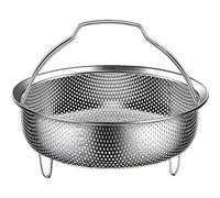 Lavadora de arroz: cesta de vapor de acero inoxidable, vaporizador | Bandeja de vapor para verduras con mango y pie de base, cesta de vapor para olla a presión