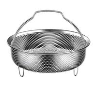 Lavadora de arroz: cesta de vapor de acero inoxidable, vaporizador | Bandeja de vapor para verduras con mango y pie de base, cesta de vapor para olla a presión