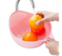 Lavadora de arroz - colador multifuncional con base inclinada, filtro lateral y base ergonómica | Scolapiatti congelado - Resistente al arroz y los cereales, un lavable -Colander-S