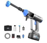 Lavadora De Autos con Lavado A Chorro Inalámbrico Liviano, Limpiador A Presión con Batería Recargable Y Cargador, para Automóviles, Cercas, Limpieza De Pisos, Jardín, Lavadora Eléctri(Color:C)(A)