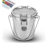 Lavadora de brochas de pintura, limpiador de brochas de pintura hermético con colador de tapa, cubo de lavado de brochas de acero inoxidable portátil a prueba de fugas para