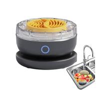 Lavadora de frutas, purificador automático portátil de frutas y verduras, limpiador de cocina giratorio recargable para preparación de alimentos, cocina familiar, eliminación de polvo de suciedad