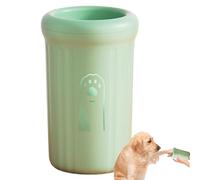Lavadora de patas de perro, taza de limpieza de pies fangosos para mascotas, cerdas suaves portátil y arandela de patas desmontable para el aseo diario, limpieza posterior a la caminata, caqui