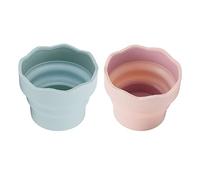 Lavadora de pinceles de pintura plegable, Cubo de lavado de pinceles de pintura de silicona, limpiador de pinceles para arte al aire libre y playa, 2 uds.