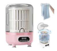 Lavadora De Ropa Interior,Minilavadora PortáTil,DiseñO Compacto E InaláMbrico Que Ahorra Espacio,Con Luz Azul,Ideal Para Interior,Sujetadores,Calcetines,Ropa Bebé Y Prendas PequeñAs(25.5*15cm,Pink)