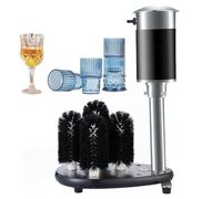 Lavadora de vidrio comercial con 5 barras de cepillo, limpia hasta 600 tazas/hora, ideal para copas de vino y tazas de cerveza de 3.15 a 3.94 pulgadas de diámetro