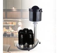 Lavadora de vidrio comercial, limpiador de vasos de 5 cepillos con limpieza de 360 grados para copas de vino, tazas de cerveza, fregadero de restaurante