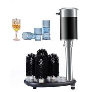 Lavadora eléctrica de vidrio con 4 cepillos de 130 W, 240 RPM, máquina limpiadora comercial para copas de vino, tazas de cerveza, 8-10 cm de diámetro, 600-800 tazas por hora