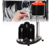 Lavadora eléctrica de vidrio, limpiador automático vertical profesional de acero inoxidable de 5 cepillos para uso en bar o cocina