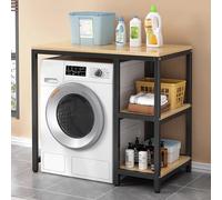 Lavadora grande sobre bastidor de almacenamiento para cuarto de lavado, maximiza el ce encima de las lavadoras, ideal para la organización del baño y el balcón