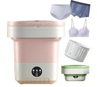 Lavadora portátil con secadora giratoria, mini lavadora plegable 2 en 1 con múltiples modos de tiempo, compacta para ropa de bebé, ropa interior, viajes y camping