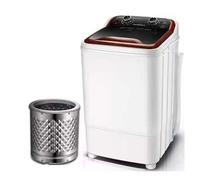 Lavadora portátil de una Sola Tina con escurridor Mini - Capacidad de Lavado de 7 kg Potencia de Lavado de 400 W para Apartamentos, campamentos, dormitorios,Brown