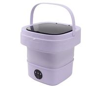 Lavadora Portátil, Mini Lavadora Gran Capacidad, Deshidratador Integrado Lavado Semi Automático, Lavadora Plegable 6L con Manguera para Calcetines, Ropa de Bebé, Toallas, Ropa Delicada(Púrpura UE)