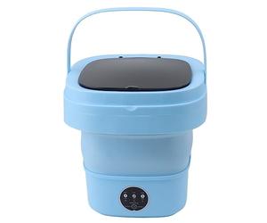 Lavadora Portátil, Mini Lavadora Gran Capacidad, Deshidratador Integrado Lavado Semi Automático, Lavadora Plegable 6L con Manguera para Calcetines, Ropa de Bebé, Toallas, Ropa Delicada(Azul UE)