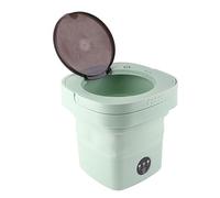Lavadora Portátil, Mini Lavadora Plegable, Capacidad de 6, 5 L, Completamente Automática, Lavadora Semiautomática de Limpieza Profunda Plegable Adecuada para Lavar Piezas Pequeñas(Verde)