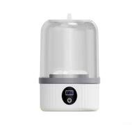 Lavadora portátil para mini lavadora de ropa interior con luz azul, taza de lavandería recargable de viaje para calcetines, ropa de bebé, camping, color blanco