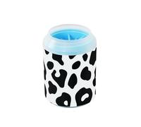 Lavadora portátil para patas de mascotas con estampado de leopardo blanco y negro, cerdas de silicona suave, suministros de aseo para perros pequeños y medianos y razas de gatos
