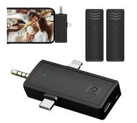 Lavalier - Mini micrófono inalámbrico, plug-Play inalámbrico, micrófono para Android/iPhone/iPad/ordenador portátil, micrófono inalámbrico para You-Tube Tik-Tok Face-book Live Stream videos Vlog