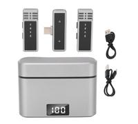 Lavalier Reducción de Ruido Caso de Carga de Micrófono Tipo C para Entrevistas Al Aire Libre