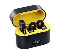 Lavaliers - Micrófono - Clip -On - Micrófono inalámbrico con Estuche de Carga | Material ABS Reducción de Ruido Plug Play Diseño Hidden Clip Digital Pantalla para Dos Accesorios de Audio | Vlog