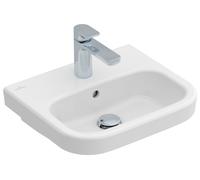 Lavamanos Architectura de Villeroy & Boch, angular, agujero de grifo central, con rebosadero, 450x380mm, 43734501, Color: Blanco