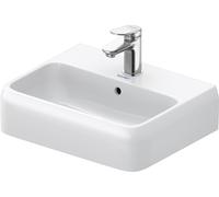 Lavamanos Collection One de Duravit, 450x350mm, parte inferior acristalada (para mejorar la higiene), con rebosadero, 0746450000, Color: 1 orificio para grifo