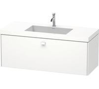 Lavamanos Duravit Brioso c-bonded con base mural 120,0x48,0 cm, 1 cajón, sin rebosadero, con banco para grifos, 1 agujero para grifos, BR4603O1073, Color: Ticino decorado en madera de cerezo, mango cr
