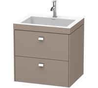 Lavamanos Duravit Brioso de 60,0x48,0 cm, 2 cajones, incl. hueco para sifón y delantal, sin rebosadero, con banco con agujero para grifo, 1 agujero para grifo, BR4605O1043, Color: Diseño basalto mate,